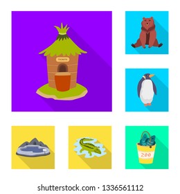 Isolated object of safari  and animal sign. Collection of safari  and fun  stock symbol for web.