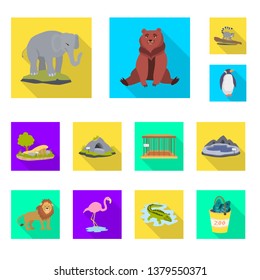 Isolated object of safari  and animal sign. Collection of safari  and fun  stock symbol for web.
