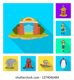 Isolated object of safari  and animal symbol. Set of safari  and fun  stock symbol for web.