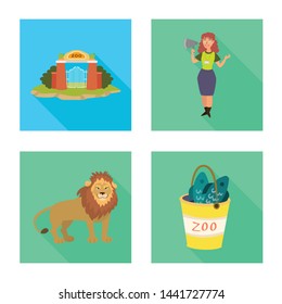 Isolated object of safari and animal symbol. Set of safari and fun stock symbol for web.