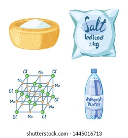 Isolated object of salt and food icon. Set of salt and mineral stock symbol for web.