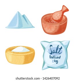 Isolated object of salt and food logo. Set of salt and mineral vector icon for stock.
