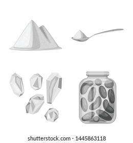 Isolated object of salt and food symbol. Collection of salt and mineral stock symbol for web.