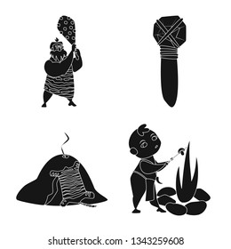 Isolated object of sapiens and development  symbol. Collection of sapiens and age vector icon for stock.
