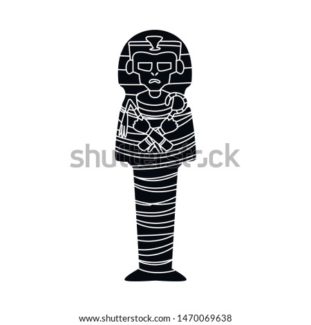 Isolated object of sarcophagus and egyptian logo. Collection of sarcophagus and pharaoh vector icon for stock.