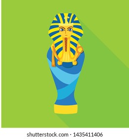 Isolated object of sarcophagus and pharaoh icon. Set of sarcophagus and tomb vector icon for stock.