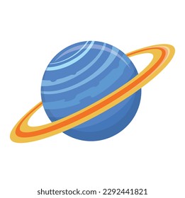 Isolated object of saturn and ring sign. Saturn icon. Flat vector illustration of ring of Saturn logo isolated on white background.