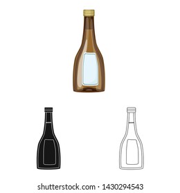 Isolated object of sauce and soy sign. Collection of sauce and vodka vector icon for stock.