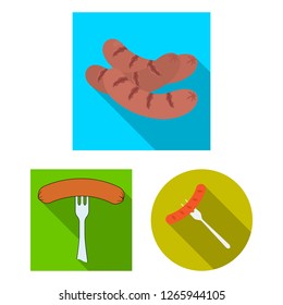 Isolated object of sausage and party symbol. Set of sausage and german  stock vector illustration.