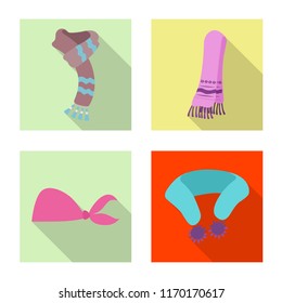 Isolated object of scarf and shawl icon. Set of scarf and accessory stock symbol for web.