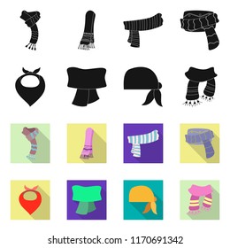 Isolated object of scarf and shawl icon. Collection of scarf and accessory vector icon for stock.