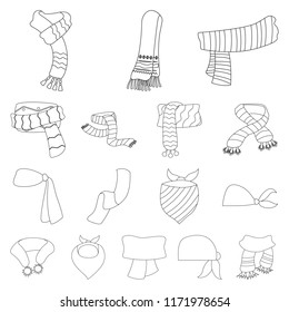 Isolated object of scarf and shawl icon. Collection of scarf and accessory vector icon for stock.