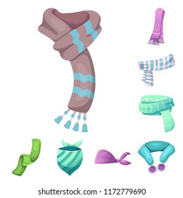 Isolated object of scarf and shawl icon. Set of scarf and accessory stock symbol for web.