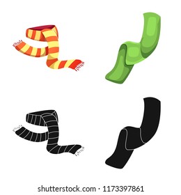 Isolated object of scarf and shawl icon. Collection of scarf and accessory stock symbol for web.
