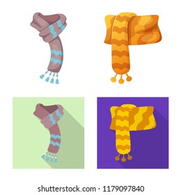 Isolated object of scarf and shawl icon. Collection of scarf and accessory vector icon for stock.