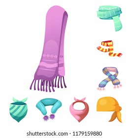 Isolated object of scarf and shawl icon. Collection of scarf and accessory stock symbol for web.