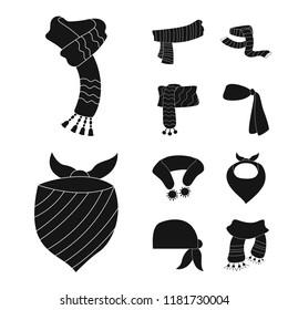 Isolated object of scarf and shawl icon. Set of scarf and accessory vector icon for stock.