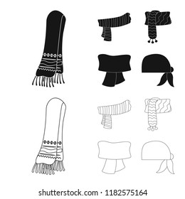 Isolated object of scarf and shawl icon. Set of scarf and accessory stock symbol for web.