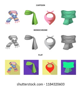 Isolated object of scarf and shawl icon. Collection of scarf and accessory vector icon for stock.