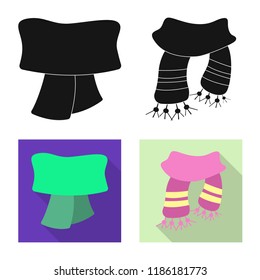 Isolated object of scarf and shawl icon. Set of scarf and accessory vector icon for stock.