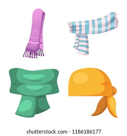 Isolated object of scarf and shawl icon. Set of scarf and accessory stock symbol for web.