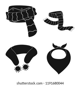 Isolated object of scarf and shawl icon. Set of scarf and accessory stock symbol for web.