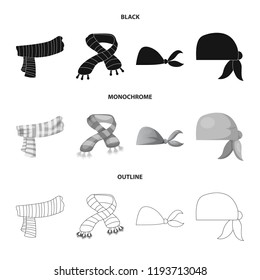 Isolated object of scarf and shawl icon. Set of scarf and accessory stock symbol for web.
