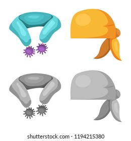 Isolated object of scarf and shawl icon. Collection of scarf and accessory stock vector illustration.