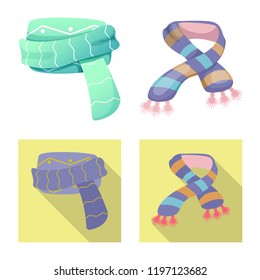 Isolated object of scarf and shawl icon. Set of scarf and accessory stock vector illustration.