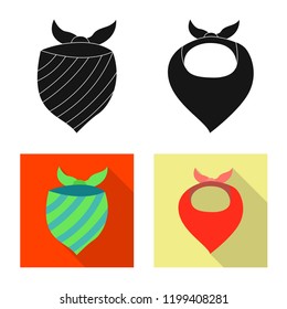 Isolated object of scarf and shawl icon. Collection of scarf and accessory stock symbol for web.