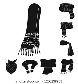 Isolated object of scarf and shawl icon. Collection of scarf and accessory stock symbol for web.