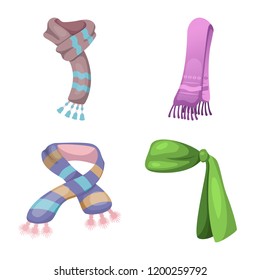 Isolated object of scarf and shawl icon. Collection of scarf and accessory vector icon for stock.
