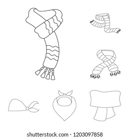 Isolated object of scarf and shawl icon. Collection of scarf and accessory stock symbol for web.