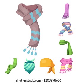 Isolated object of scarf and shawl icon. Set of scarf and accessory stock symbol for web.