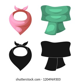 Isolated object of scarf and shawl icon. Collection of scarf and accessory vector icon for stock.