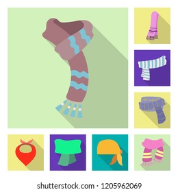Isolated object of scarf and shawl icon. Set of scarf and accessory stock symbol for web.