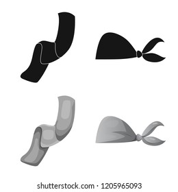 Isolated object of scarf and shawl icon. Set of scarf and accessory vector icon for stock.