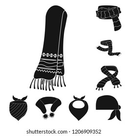 Isolated object of scarf and shawl icon. Collection of scarf and accessory stock symbol for web.