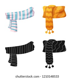 Isolated object of scarf and shawl icon. Set of scarf and accessory stock symbol for web.