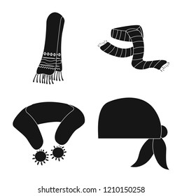 Isolated object of scarf and shawl icon. Set of scarf and accessory stock vector illustration.