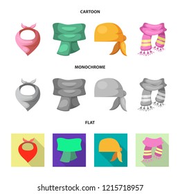 Isolated object of scarf and shawl icon. Collection of scarf and accessory stock symbol for web.
