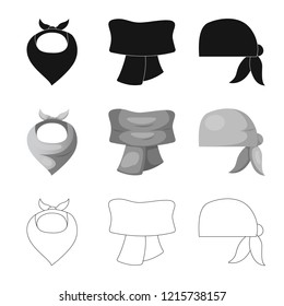 Isolated object of scarf and shawl icon. Set of scarf and accessory stock symbol for web.