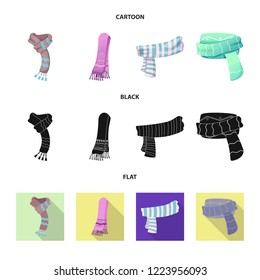 Isolated object of scarf and shawl icon. Set of scarf and accessory stock vector illustration.
