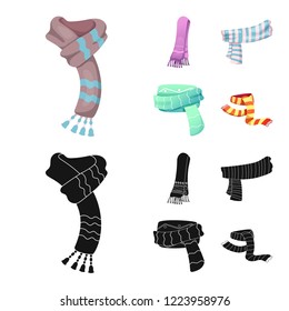 Isolated object of scarf and shawl icon. Collection of scarf and accessory stock symbol for web.