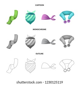 Isolated object of scarf and shawl icon. Collection of scarf and accessory vector icon for stock.