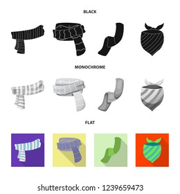 Isolated object of scarf and shawl icon. Collection of scarf and accessory vector icon for stock.