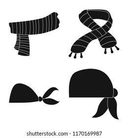 Isolated object of scarf and shawl logo. Collection of scarf and accessory stock vector illustration.