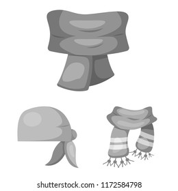 Isolated object of scarf and shawl logo. Collection of scarf and accessory vector icon for stock.