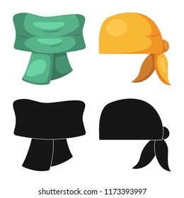 Isolated object of scarf and shawl logo. Collection of scarf and accessory vector icon for stock.