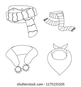 Isolated object of scarf and shawl logo. Set of scarf and accessory stock vector illustration.